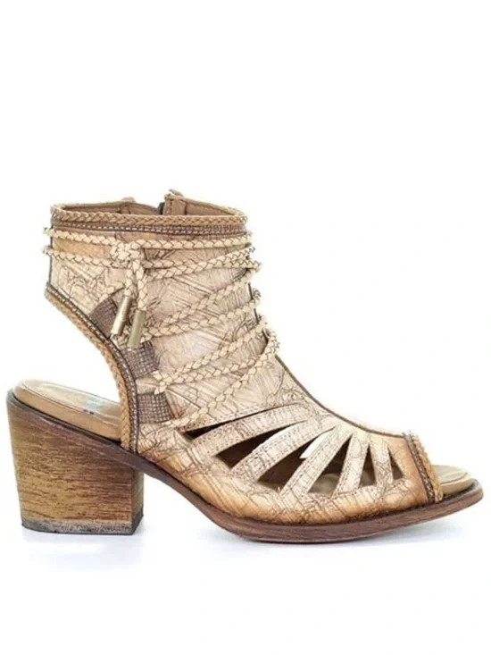 NWOB Corral Jessica Tall Top Leather Sandals - Tan - Size 7 - Picture 2 of 11